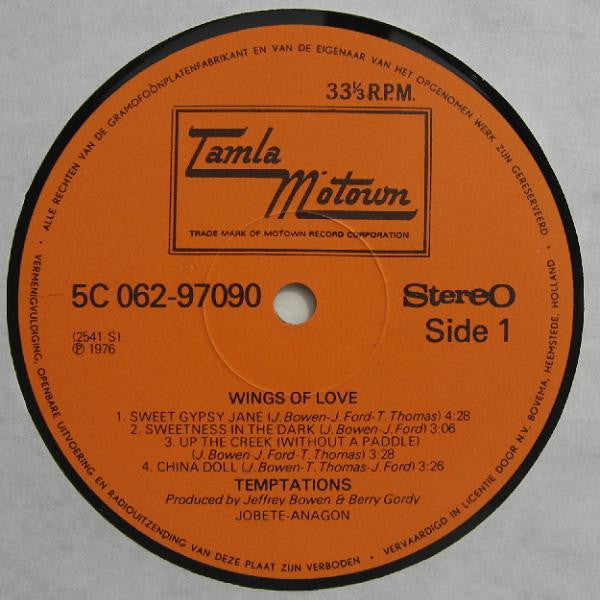 The Temptations : Wings Of Love (LP, Album)