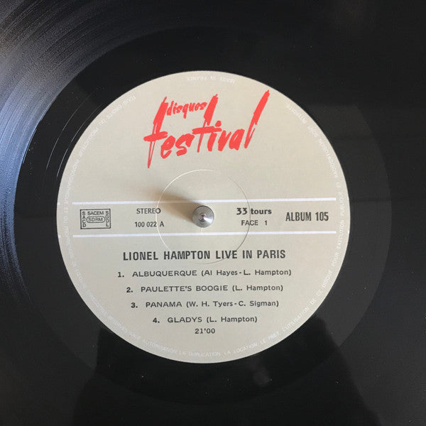 Lionel Hampton : Live In Paris (2xLP, RE, Gat)