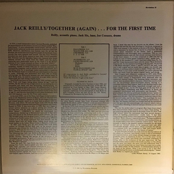 Jack Reilly : Together (Again)...For The First Time (LP, Album)
