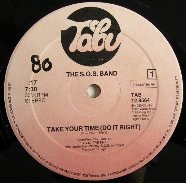 The S.O.S. Band : Take Your Time (Do It Right) (12")