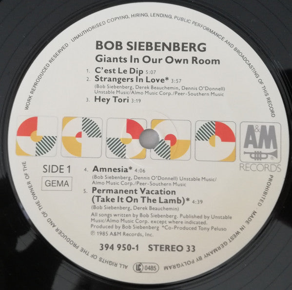 Bob Siebenberg : Giants In Our  Own Room (LP, Album)