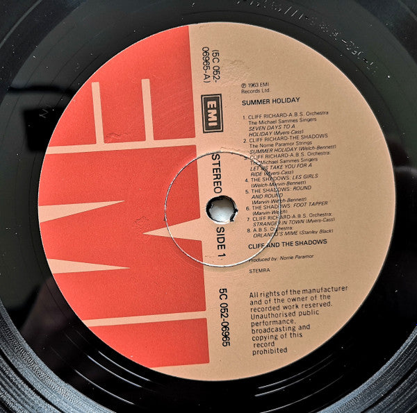 Cliff Richard And The Shadows* : Summer Holiday (LP, Album, RE, big)
