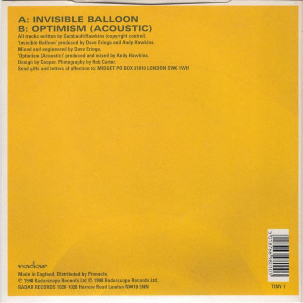 Midget (4) : Invisible Balloon (7", Single, Yel)