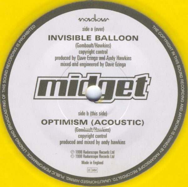 Midget (4) : Invisible Balloon (7", Single, Yel)
