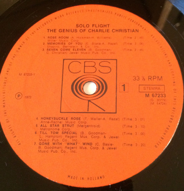 Charlie Christian : Solo Flight - The Genius Of Charlie Christian (2xLP, Comp)
