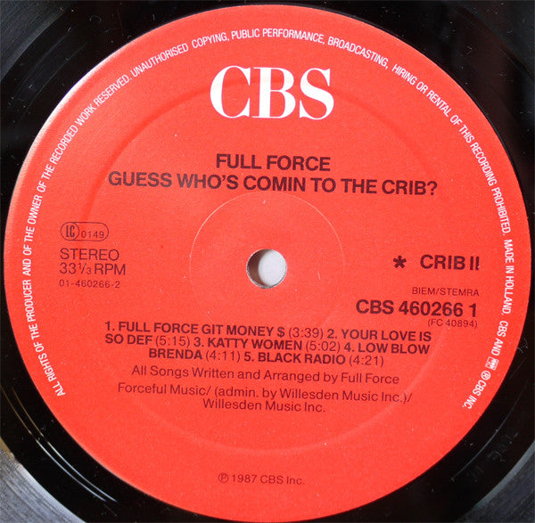 Full Force : Guess Who's Comin' To The Crib? (LP, Album)