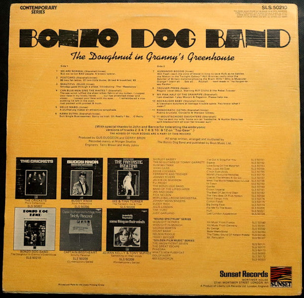 Bonzo Dog Doo-Dah Band : The Doughnut In Granny's Greenhouse (LP, Album, RE)