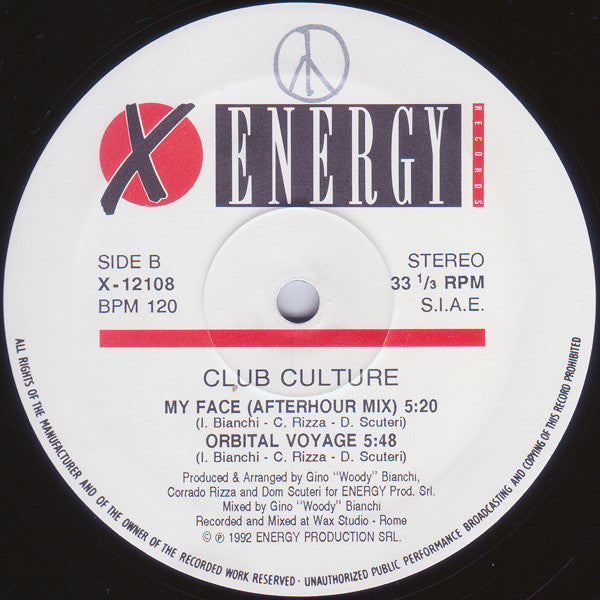 Club Culture (2) : My Face (12", Maxi)