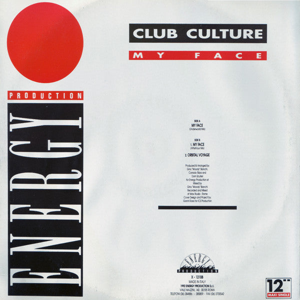 Club Culture (2) : My Face (12", Maxi)