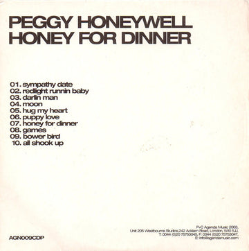 Peggy Honeywell : Honey For Dinner (CD, Album, Promo)