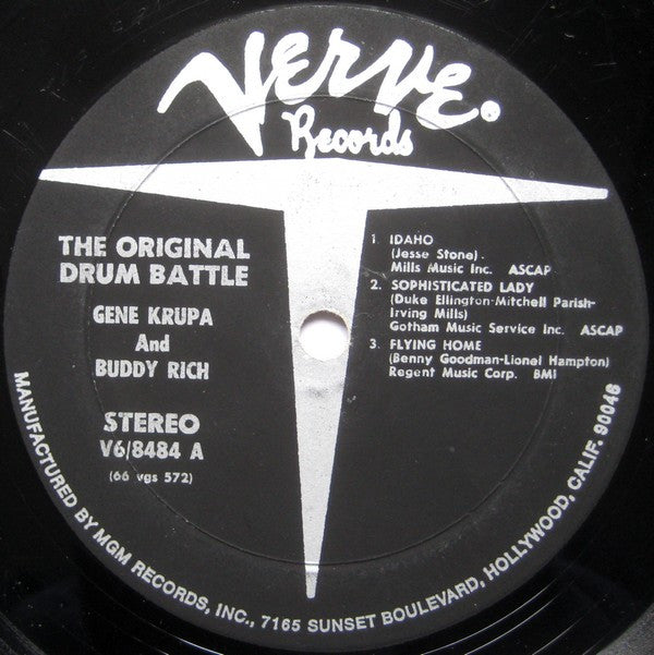 Gene Krupa & Buddy Rich : The Original Drum Battle! (LP, Album, RE)