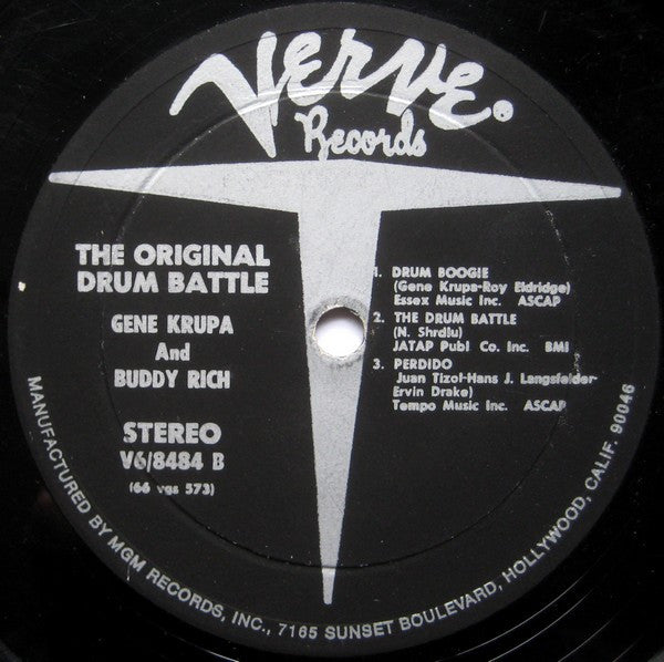 Gene Krupa & Buddy Rich : The Original Drum Battle! (LP, Album, RE)