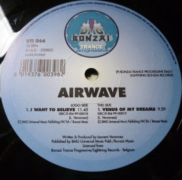 Airwave : I Want To Believe (12")