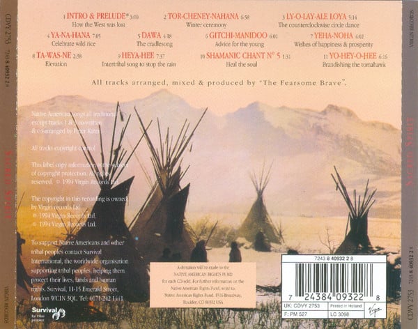 Sacred Spirit : Chants And Dances Of The Native Americans (CD, Album)