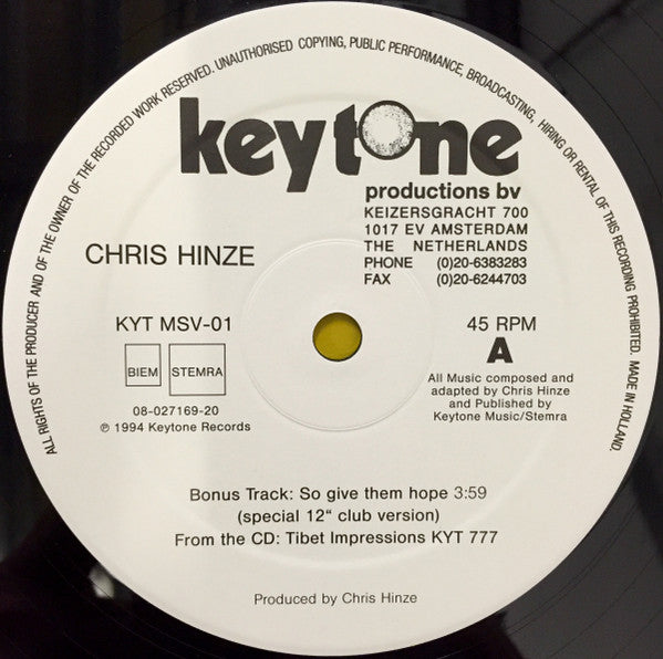 Chris Hinze : So Give Them Hope (12")