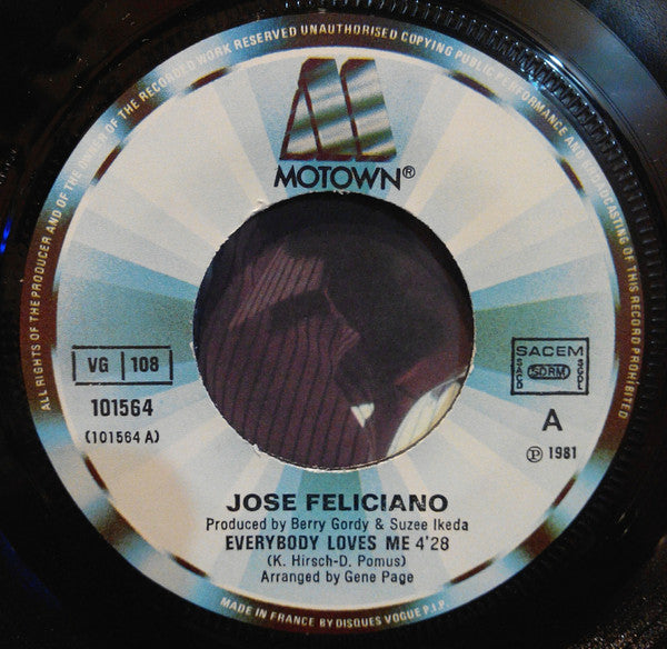 José Feliciano : Everybody Loves Me (7")