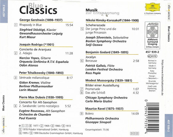 Various : Blue Classics (Musik Zur Entspannung) (CD, Comp)