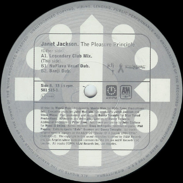 Janet Jackson : The Pleasure Principle (The Danny Tenaglia Mixes) / Alright (The Todd Terry Mixes) (2x12", Ltd)