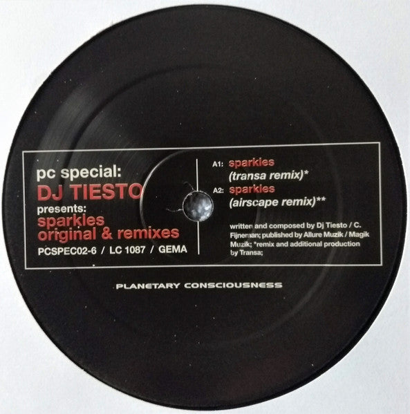 DJ Tiësto : Sparkles (Original & Remixes) (12")