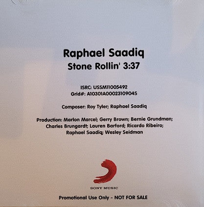 Raphael Saadiq : Stone Rollin' (CDr, Single, Promo)