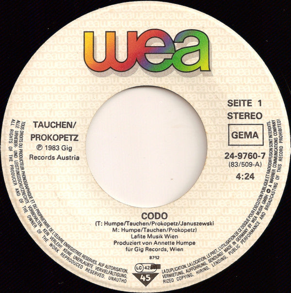 Tauchen-Prokopetz, DÖF : Codo (... Düse Im Sauseschritt) (7", Single)