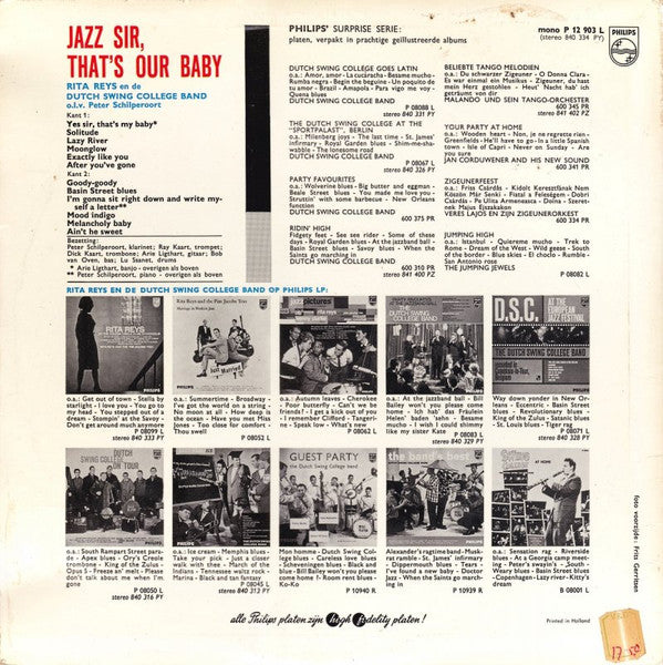Rita Reys And The Dutch Swing College Band : Jazz Sir, That's Our Baby (LP, Album, Mono)