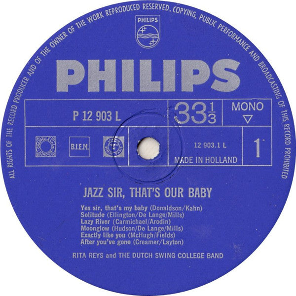 Rita Reys And The Dutch Swing College Band : Jazz Sir, That's Our Baby (LP, Album, Mono)