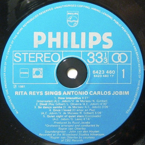 Rita Reys : Sings Antonio Carlos Jobim (LP, Album)