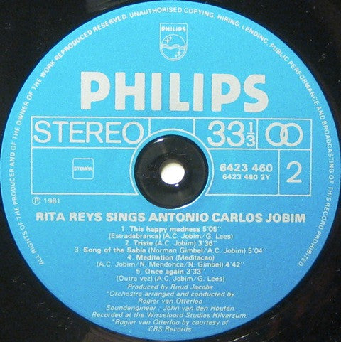 Rita Reys : Sings Antonio Carlos Jobim (LP, Album)