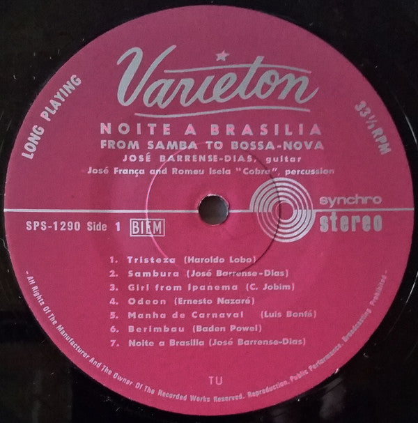 José Barrense-Dias : Noite A Brasilia (LP)