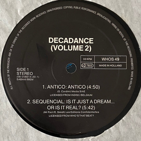 Various : Decadance (Volume II) (2xLP, Comp)