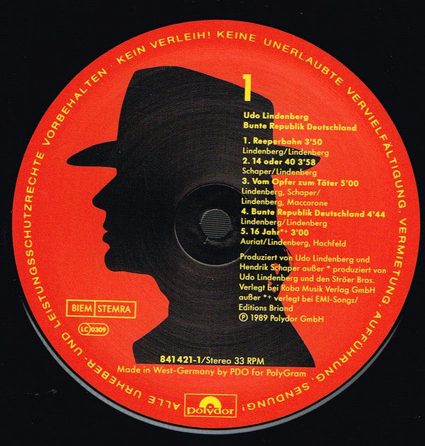 Udo Lindenberg : Bunte Republik Deutschland (LP, Album)