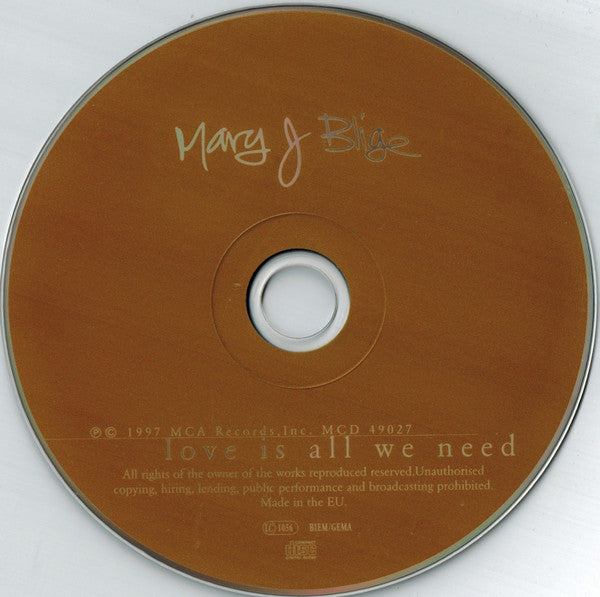 Mary J. Blige : Love Is All We Need (CD, Maxi)