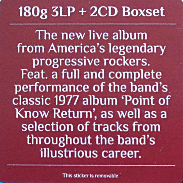 Kansas (2) : Point Of Know Return (Live & Beyond) (3xLP, Album, 180 + 2xCD, Album + Box, Ltd)