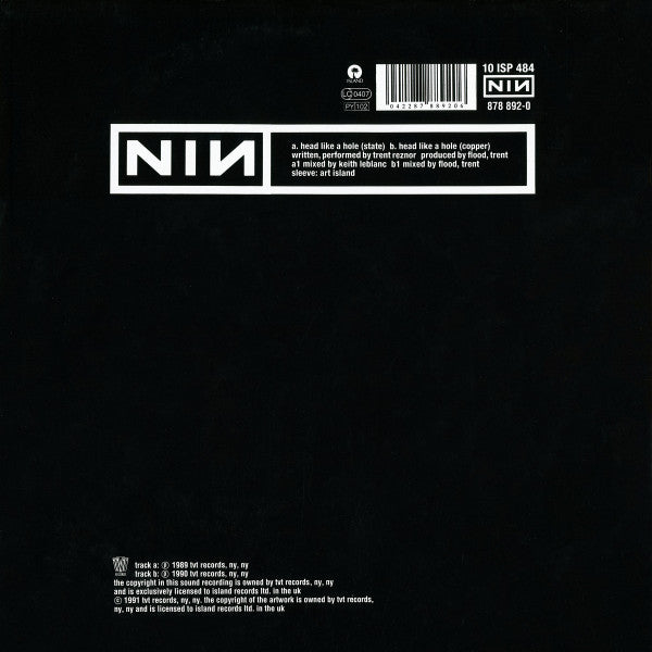 Nine Inch Nails : Head Like A Hole (10", Single, Ltd)