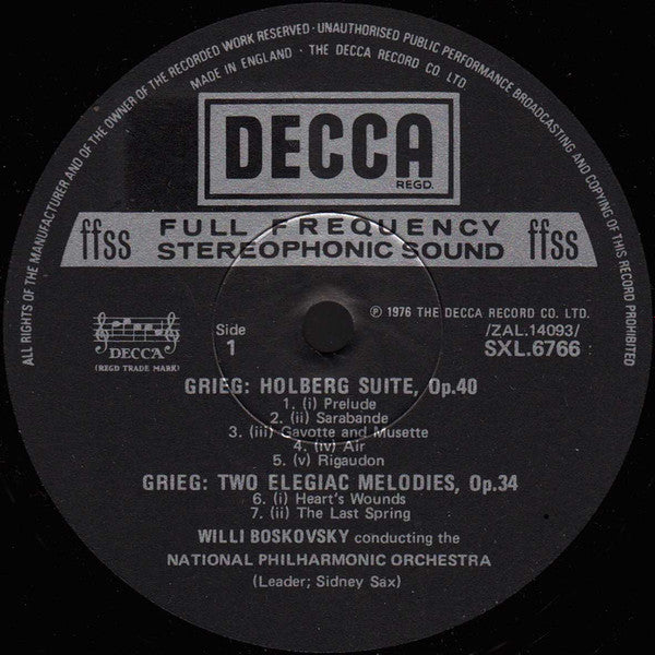 Edvard Grieg, National Philharmonic Orchestra, Willi Boskovsky : Grieg Favourites (LP)