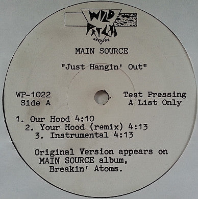 Main Source : Just Hangin' Out / Live At The Barbeque (12", TP)