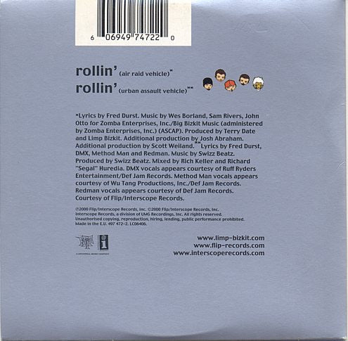Limp Bizkit : Rollin' (CD, Single, Car)