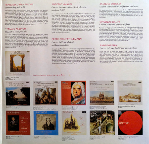 The Academy Of St. Martin-in-the-Fields, Sir Neville Marriner : Jubileumuitgave - 12½ Jaar - Concerti Grossi En Soloconcerten Van Locatelli-Torelli-Albicastro-Avison-Manfredini-Albinoni-Vivaldi-Telemann-Loeillet-Bellini-Grétry (2xLP, Comp)