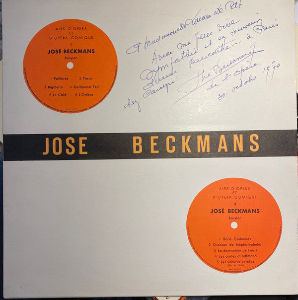José Beckmans : Airs D'Opéra Et D'Opéra Comique (LP)