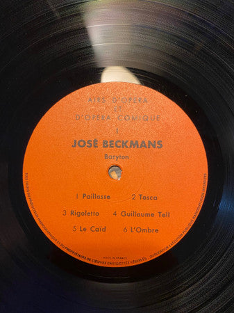 José Beckmans : Airs D'Opéra Et D'Opéra Comique (LP)