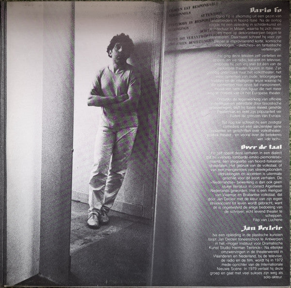 Jan Decleir, Dario Fo : Jan Decleir Vertelt Verhalen Van Dario Fo (2xLP)