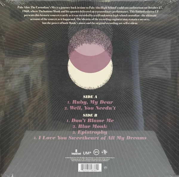Thelonious Monk : Palo Alto: The Custodian's Mix (LP, Album, RSD, Ltd, Gat)