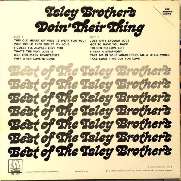 The Isley Brothers : Doin’ Their Thing (LP, Comp, RE)