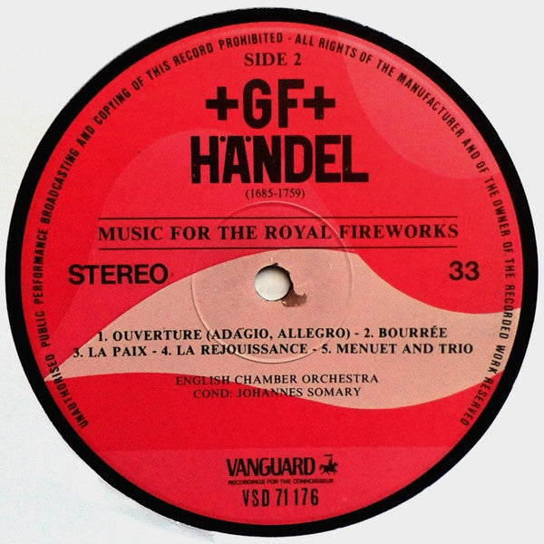 Handel*, Johannes Somary, English Chamber Orchestra : The Water Music / Royal Fireworks Music (LP)