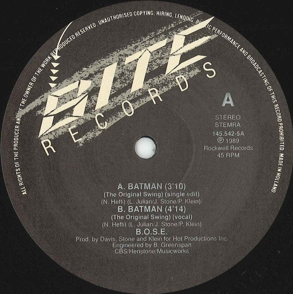 B.O.S.E. : Batman / The Original Swing (12")