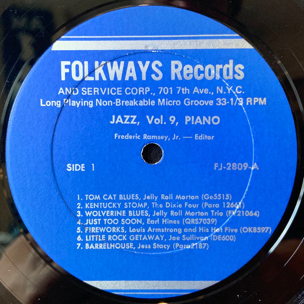 Various : Jazz Volume 9: Piano (LP, Album, Comp, Mono)