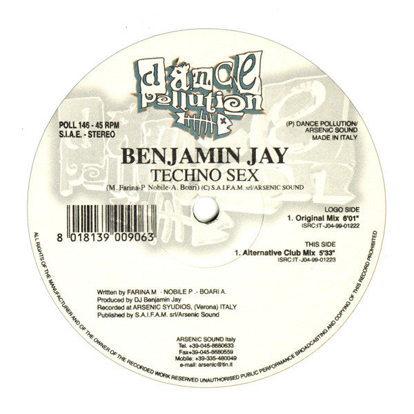 Benjamin Jay : Techno Sex (12")