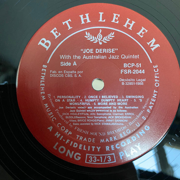 Joe Derise : Joe Derise (LP, Mono, RE)
