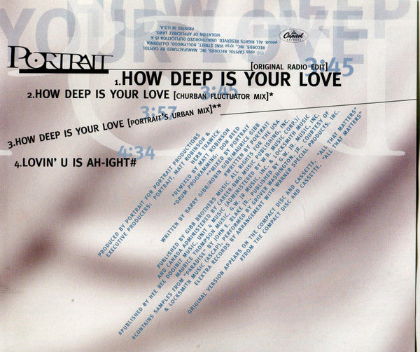 Portrait : How Deep Is Your Love (CD, Maxi)